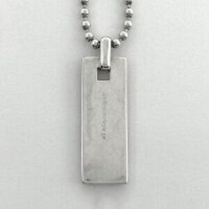 Tiffany Co Square Plate Necklace Studs Ball Chain Sterling Silver
